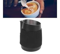 ZJchao Pichet à Mousse de Lait en Acier Inoxydable, échelle de 420 Ml, Nettoyage Facile, Isolation Sous Vide à Double Paroi pour café, Latte Art, Cappuccino, Chocolat Chaud, Poignée en