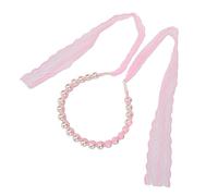 ZJchao Pink Lace Bandband Pearl HairBand Femmes Élégant Bandeau avec de Fausses Perles et Conception de Ruban pour la Fête de Mariage Wear Daily