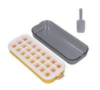 ZJchao Plateau de Cube à Glace avec Couvercle et Poubelle, 2 Pack Ices Ices Cube Moule, 64 PCS Release Easy Release Plays For Freezer avec Press Design For Cocktail Coffee Whisky (YELLOW)