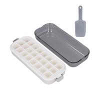 ZJchao Plateau de Cube à Glace avec Couvercle et Poubelle, 2 Pack Ices Ices Cube Moule, 64 PCS Release Easy Release Plays For Freezer avec Press Design For Cocktail Coffee Whisky (blanc élégant)