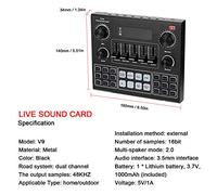 ZJchao Podcast Equipment Bundle, Multifonctionnel Live Sound Sound Board Board Live Card Audio Interface Ordrowing Mobilephone (Noir et Or)