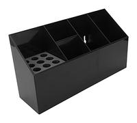 ZJchao Porte-ciseaux de Coiffure, Boîte de Rangement pour Outils de Coiffure, Grande capacité, Organisateur de Station à Cinq Grilles pour Salon et Usage Domestique (BLACK)