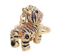 ZJchao Porte-clés Tigre, env. 5 X 4 Cm / 2 X 1,6 Po Porte-clés avec de Beaux Bijoux de Sac à Main pour Sacs à Main ou Voitures (#12)