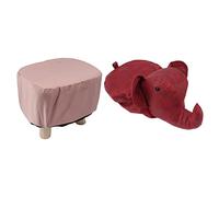 ZJchao Pouteau d'animaux, Tabouret de Pied Petit Tabouret de Repos de Pied d'éléphant en Forme de avec Chaise pour Enfants à Coussin rembourré à la Chambre, Chaise, Bureau, Bureau, Salon, (Rouge)