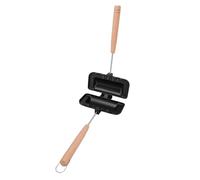 ZJchao Presse à Panini Machine à Antiadhésive Double Face avec Poignées Amovibles et Répartition Uniforme de la Chaleur pour un Fromage Grillé Rapide (Manche en bois massif noir)