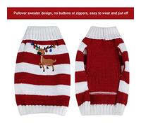 ZJchao Pull d'hiver Confortable pour Animaux de Compagnie avec Motif rayé, Vêtements Chauds de Vacances pour Chats et Chiens par Temps Froid (S)