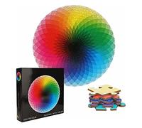 ZJchao Puzzle de 1000 Pièces de Couleurs Dégradées, Forme Ronde, Haute Définition, Puzzle Anti-Stress pour Adultes avec Lettres au Dos pour Un Assemblage Facile, de 15 à 35 Ans