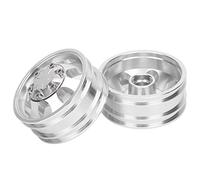 ZJchao Roues de Camion RC à 7 Rayons pour Remorques de Tracteur à l'échelle 1/14, Jeu de Jantes Avant et Arrière (Largeur Avant 140 mm / 5,5 Pouces)