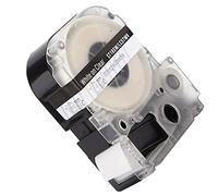 ZJchao Ruban D'étiquettes pour Imprimante, 18mm, 8m, pour Imprimante, Huile, Alcool, PET Transparent, pour Série LW KINGJIM SR230C SR550C (Fond transparent 18 mm avec caractères blancs)