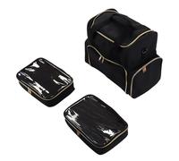 ZJchao Sac de Rangement pour Vernis à Ongles, Grande capacité, Style Tiroir Multicouche, Boîte à Outils de Manucure, Trousse de Maquillage, Noir, Portable, adapté aux Voyages, Sol