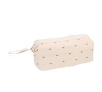 ZJchao Sac de Voyage pour Sèche-Cheveux, Organisateur D'outils de Coiffure avec Cadre Robuste et Base Renforcée pour Fers à Friser FlexStyle (Beige avec nœud café)