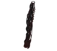 ZJchao Salty Soul Extension de Queue de Cheval élastique pour Dreadlocks, 60 Cm, Extension de Cheveux Bohème en Perles avec Coquillages et Breloques, Accessoire pour Cheveux pour (BLACK)