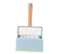 ZJchao Scoop de Litière de Chat en Métal, Caca de Chat de de Poop Pooper Scooper Chaton Caca Tamiser avec Scoop de Litière de Support pour pour