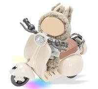 ZJchao Scooter de Poupée électrique avec des Lumières Musicales, Rotation des Véhicules de Scooter Poupée Ornement de Bureau Jouet pour Poupées Action (Beige)