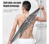 ZJchao Serviette de Bain Exfoliante Extra Longue et Large pour le Corps, avec Nettoyage Double Face et Mousse Riche, pour Homme et Femme, 101,6 Cm (Grille noire)