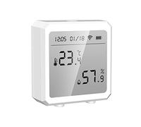 ZJchao Smart WiFi T&H Capteur Smart Temperature Humidity Monitor with Digital Affichage App Alerts Vocal Control for Home Office School (White)