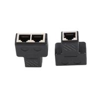ZJchao Splitter de Câble Réseau, 2PCS 3,5 Mm Malen 3 Channel Network RJ45 8 Core Jack Splitter Adaptateur RJ45 PoE Network Distributeur