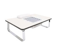 ZJchao Station de Manucure pour Ongles, Bureau de Technicien D'ongles avec Collecteur de Poussière Réglable, Oreiller à Main en Mousse à Mémoire de Forme pour Salon de beauté et Pédicure (Prise UE)