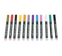 ZJchao Stylos Nail Art, 12 Pièces Marqueurs à Pointe Fine pour des Designs Complexes avec une Encre Lisse, Résistants à la Chaleur de L'eau et aux Rayures, pour les Professionnels