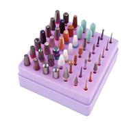 ZJchao Support de Foret à Ongles 49 Trous, Boîte de Rangement de Tête de Vernis à Ongles en Matériau ABS à Couvercle Transparent, avec 49 Emplacements Désignés pour Station de