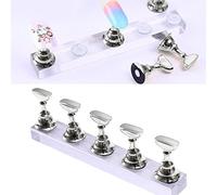 ZJchao Support de Pratique des Ongles, Support D'affichage de Nail Art à Base Magnétique en Alliage Acrylique avec Fixation Verticale, pour Salon de Manucure, école, Artiste, Usage (SILVER)