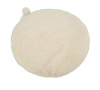 ZJchao Tapis de Couchage Rond Chaud et Confortable pour Animaux de Compagnie avec Petit Design Doux pour Une Utilisation Intérieure et Extérieure, 45 Cm/17,7 Pouces Blanc Fromage (Fromage Blanc)