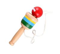 ZJchao Tasse en Bois Capture Balle Jouet Paddle Ball String Tasp Ball and Gip Gip pour Enfants Coordination de Coordination des Yeux à la Main avec un Matériau en Bois Massif Compact (rouge)