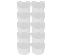 ZJchao Tasses d'eau de Poulet, Mangeoire à Cage à Oiseaux 10pcs Oiseaux Mangeurs de Semences Bol d'oiseau Bol de Nourriture pour Poulet Alimentation Arrosage de Lapin (L)