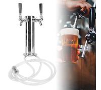 ZJchao Tour de Kegerateur de Bière à Double Robinet, Kit de Distributeur de Bière Pression en Acier Inoxydable de qualité Supérieure pour Fête, Bar, Pub, Restaurant, Utilisation (SILVER)