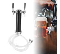 ZJchao Tour de Kegerateur de Bière à Double Robinet, Kit de Distributeur de Bière Pression en Acier Inoxydable de qualité Supérieure pour Fête, Bar, Pub, Restaurant, Utilisation (BLACK)