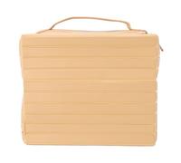 ZJchao Trousse de Maquillage de Voyage Parallèle, Structure Pliante 3D, Double capacité, Extensible, étanche, Organisateur de Cosmétiques avec Plusieurs Compartiments (Beige)