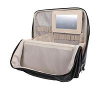 ZJchao Trousse de Maquillage Verticale, Organisateur de Toilette de Voyage avec Plusieurs Compartiments et Fermeture éclair pour Maquilleuses et Voyageuses (Black)