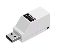 ZJchao USB un Séparateur, USB Port Splitter 3 dans 1 USB2.0 Splitter Hub ABS Mini Direct Plug In Accessoires d'ordinateur Extendant (blanc 2.0)