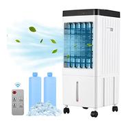 ZJchao Ventilateur de Climatiseur Portable, Refroidisseur par évaporation avec Réservoir D'eau à 3 Vitesses de 10 L et Télécommande pour Chambre, Bureau, Dortoir (Prise UE)