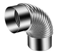 ZJEQZH 90 Degrés Coude Poêle, Inoxydable Tuyau Poele, Tuyau D'évacuation De La Cheminée pour Rallonge De Conduit Droit Cheminée, Intérieur, Extérieur(15cm)