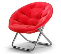 ZJEQZH Chaise Pliante Camping Rond - Petit Fauteuil Salon Portable et Léger, Siège Confortable pour Jardin, Extérieur Ou Chambre, Idéal pour Lecture et Détente(Rose Red)