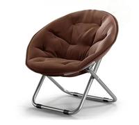 ZJEQZH Chaise Pliante Camping Rond - Petit Fauteuil Salon Portable et Léger, Siège Confortable pour Jardin, Extérieur Ou Chambre, Idéal pour Lecture et Détente(Brown)