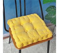 ZJEQZH Coussin Salon De Jardin Extérieur Lot De 2 - Épaisseur Carré pour Chaise D'Extérieur, Fauteuil et Banc, Galette Durable pour Sol et Intérieur(Yellow,50 x 50 cm)
