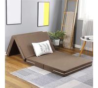 ZJEQZH Matelas Pliable 1 Personne 8cm - Mousse Confortable avec Housse - Tapis De Jeu & Chauffeuse Pliante - pour Camping-Car, Extérieur et Camping - Transport Facile(Khaki,L 200 x W 60 x H 8 cm)