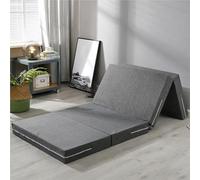 ZJEQZH Matelas Pliable 1 Personne 8cm - Mousse Confortable avec Housse - Tapis De Jeu & Chauffeuse Pliante - pour Camping-Car, Extérieur et Camping - Transport Facile(Gray,200 x 70 x 8 cm)