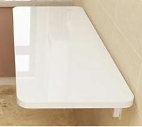 ZJEQZH Table Pliante, Table De Balcon Murale, Table Murale De Cuisine Rabattable en Bois, Bureau D'ordinateur Flottant, Épaisseur 18mm(White,60cm x 40cm)