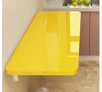ZJEQZH Table Pliante, Table De Balcon Murale, Table Murale De Cuisine Rabattable en Bois, Bureau D'ordinateur Flottant, Épaisseur 18mm(Yellow,100cm x40cm)