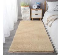 ZJEQZH Tapis Shaggy Poil Long, Doux et Confortable Décoration Moderne, Descente De Lit Antidérapante Lavable pour Salon et Chambre Adulte(Camel,60x160 cm)
