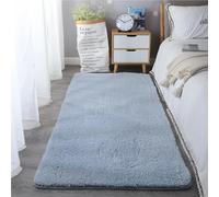 ZJEQZH Tapis Shaggy Poil Long, Doux et Confortable Décoration Moderne, Descente De Lit Antidérapante Lavable pour Salon et Chambre Adulte(Light Gray,60x120 cm)