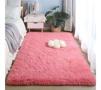 ZJEQZH Tapis Shaggy Poil Long, Doux et Confortable Décoration Moderne, Descente De Lit Antidérapante Lavable pour Salon et Chambre Adulte(Pink,60x120 cm)