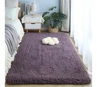 ZJEQZH Tapis Shaggy Poil Long, Doux et Confortable Décoration Moderne, Descente De Lit Antidérapante Lavable pour Salon et Chambre Adulte(Gray Purple,60 x 90 cm)