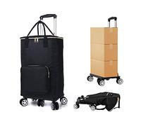 ZJFHEYUO Chariot de Courses Pliable à 6 Roues, léger et en métal, avec Grand Sac étanche de 35 L. Pratique et Utilitaire, il est idéal pour Faire Ses Courses et pour Une utilisat
