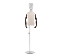 ZJFHEYUO Dress Form Pinnable Half Body Kids Mannequin Torso with Solid Wood Arm 2-8 Years Old Height Adjustable Clothing Jewelry Display Shelf 3 Models,C-8 Years Old