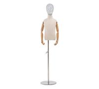 ZJFHEYUO Dress Form Pinnable Half Body Kids Mannequin Torso with Solid Wood Arm 2-8 Years Old Height Adjustable Clothing Jewelry Display Shelf 3 Models,B-6 Years Old