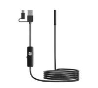 ZJFHEYUO Endoscope 3 en 1 5,5 mm/7 mm, Type C, Mini caméra Micro USB, boroscope d'inspection de tuyaux et de véhicules, étanche à 6 LED, étanche.